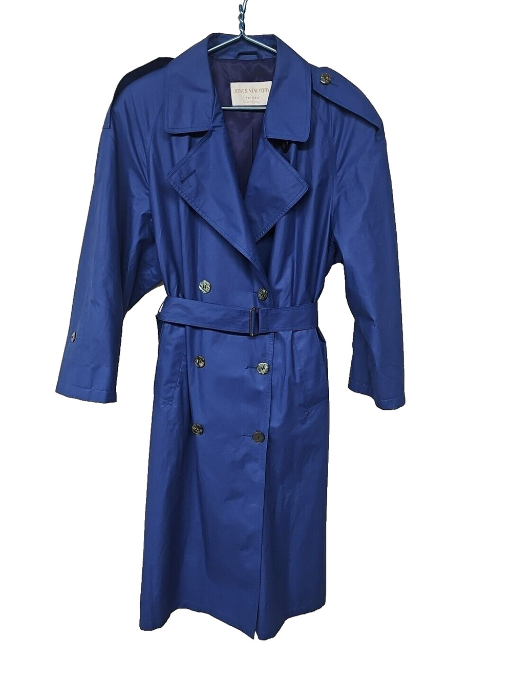 Vintage Jones New York Belted Trench Coat Womens Size LP Vibrant Capsule 80s
